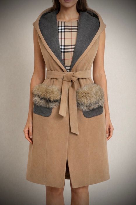 Кашмирен елек с вълна и естествен пух  на Burberry