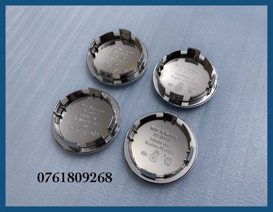 Set 4 capace 65mm 3B7601171 jante aliaj VW Golf Jetta Passat Tiguan