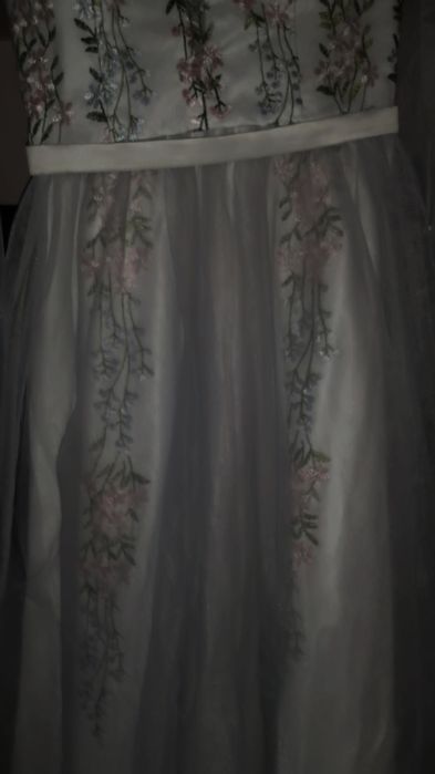 Вечернее голубое платье