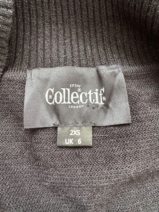 Cardigan negru cu particule sclipitoare Collectif XXS/UK 6