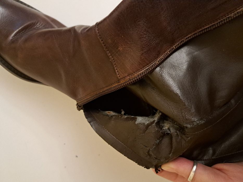 Cizme de piele cu fermoar