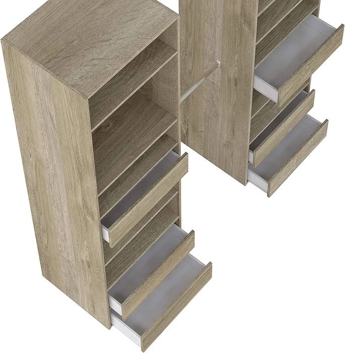 Dulap modular reglabil stejar  , polițe și sertare configurabile, tip dressing/bibliotecă