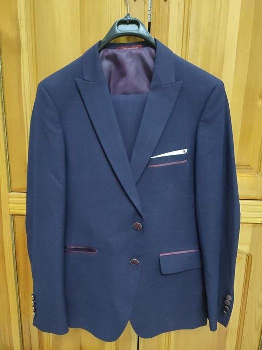 Костюм тройка: синий материал