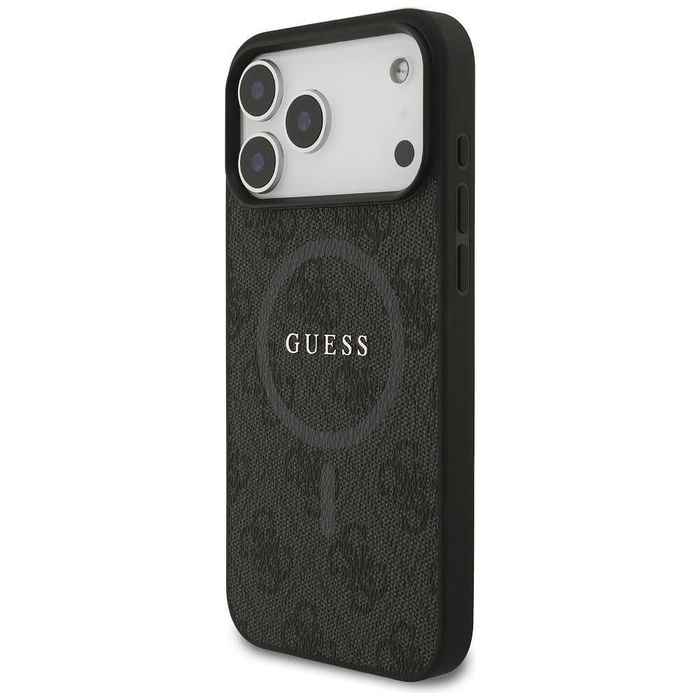 Guess 4g ring classic logo magsafe case for iphone 17 pro max black