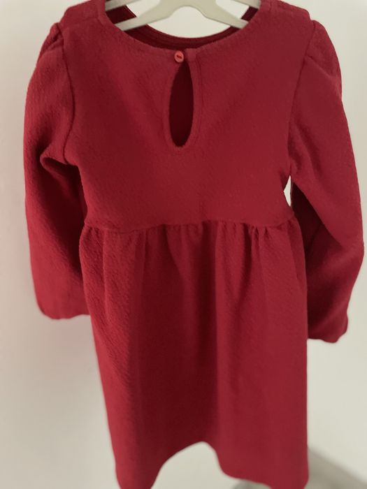 Rochita H&M si salopeta rosie, marime 98