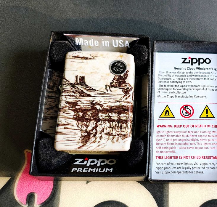 Brichetă Zippo nouă, sigilată, în cutie, model 540 Western Design