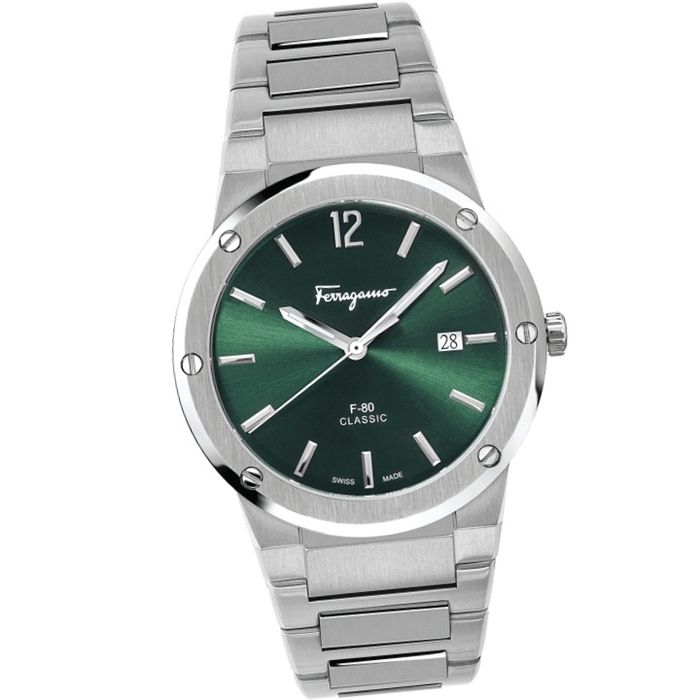 Ceas Salavtore Ferragamo F 80 Classic Green Swiss Nou Tipla !