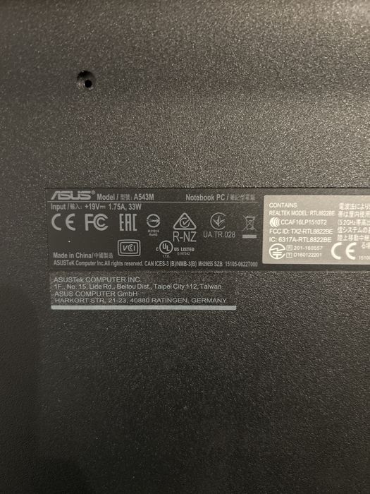 ASUS A543M на части