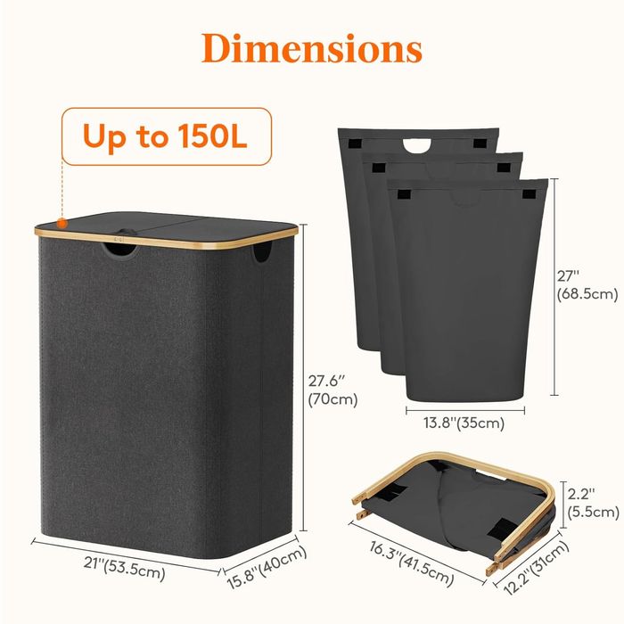 Lifewit 150L coș de rufe