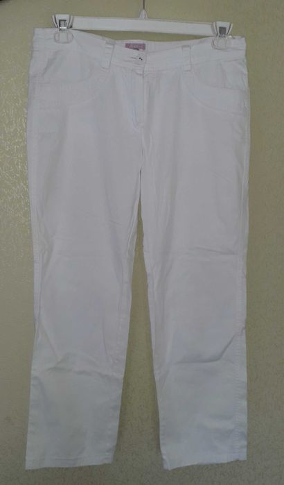 Дамски дънки (зелено, бяло)