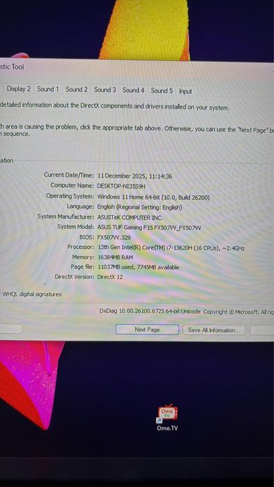 Vand laptop tuff f15