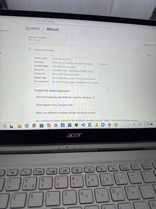 Laptop Acer Swift 3 – Ryzen 5, 1TB SSD