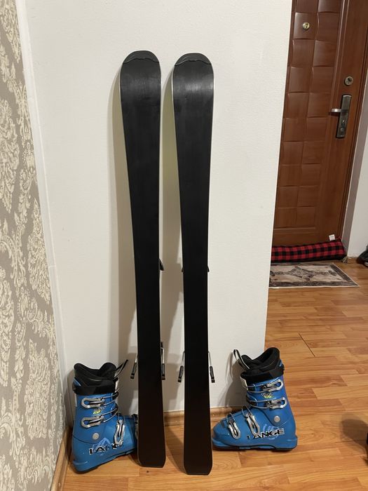 Schiuri copii 120 cm salomon cu clapari set skiuri copii