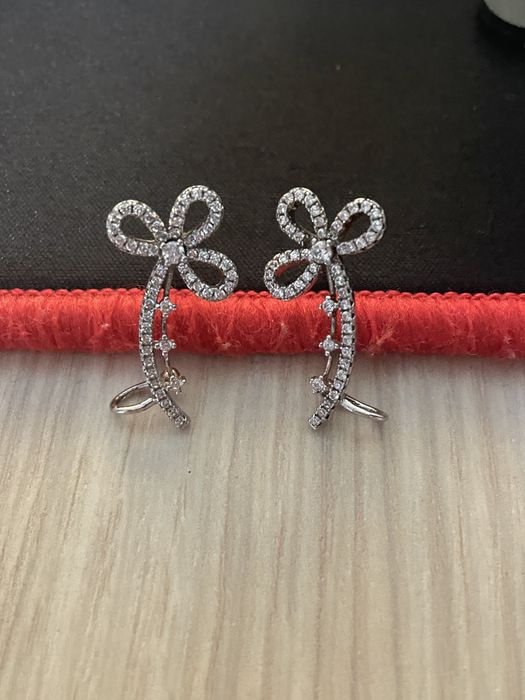 Cercei din aur alb Swarovski(fundiță)