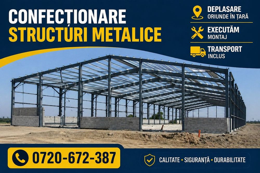 Hale metalice cu panouri sandviș profile noi și super preturi