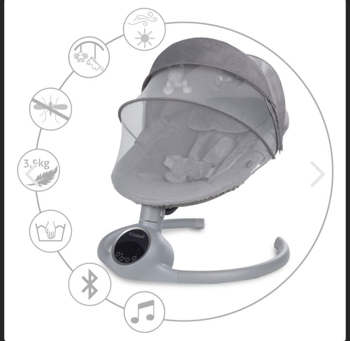 Balansoar electric 2 în 1 Kidwell REVE gri/argintiu