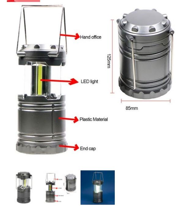 Un Cadou util Lampa, Lanterna Felinar led  Pescuit Camping 3 lampi led