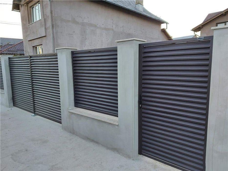 Garduri si porti stil jaluzele, sipca metalica, tabla cutata