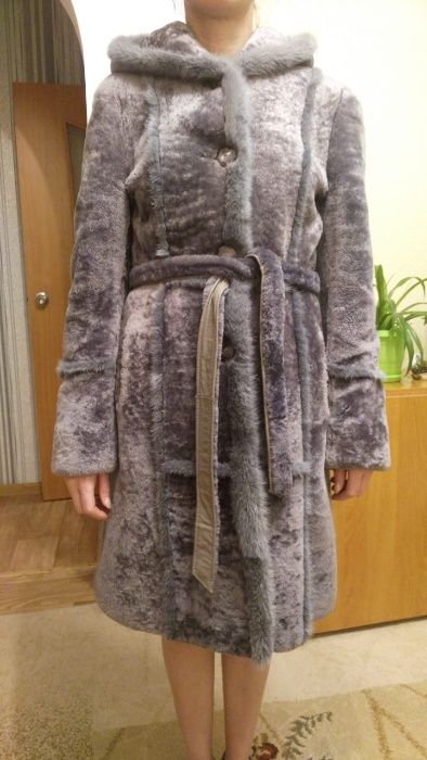 Шуба цигейковая дымчатая