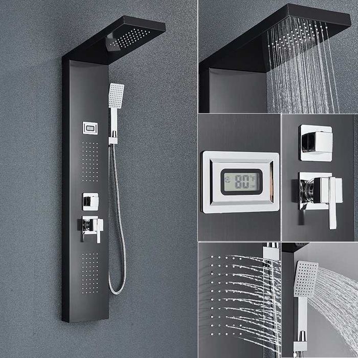 Хидромасажен душ панел с дисплей и LED осветление