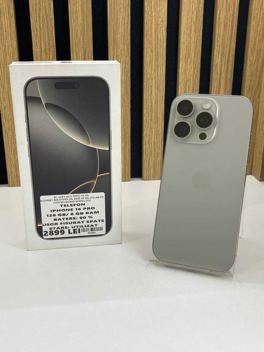 Iphone 16 PRO / 128 GB 90% BAT / Factura / Garantie #56066
