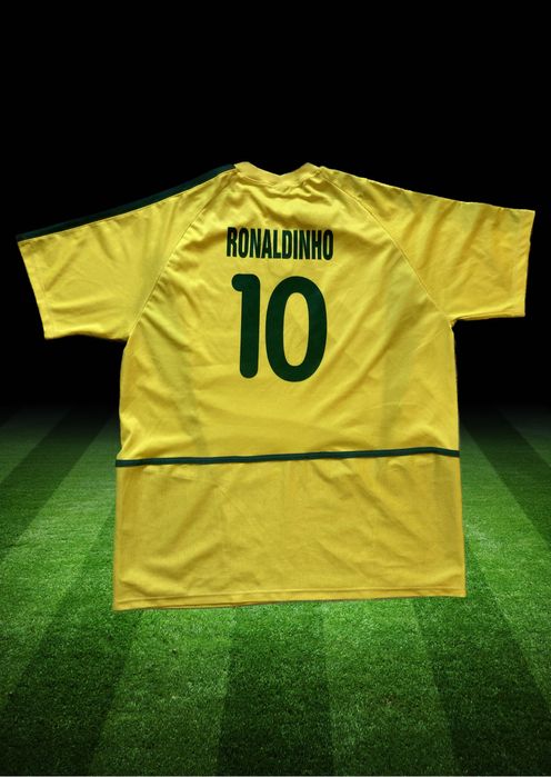 Тениска за футбол Brazil Ronaldinho 10 ретро XL/2XL