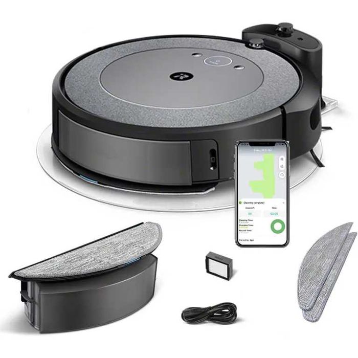 Прахосмукачка робот iRobot Roomba Combo i5 за сухо и миеща КАТО НОВА