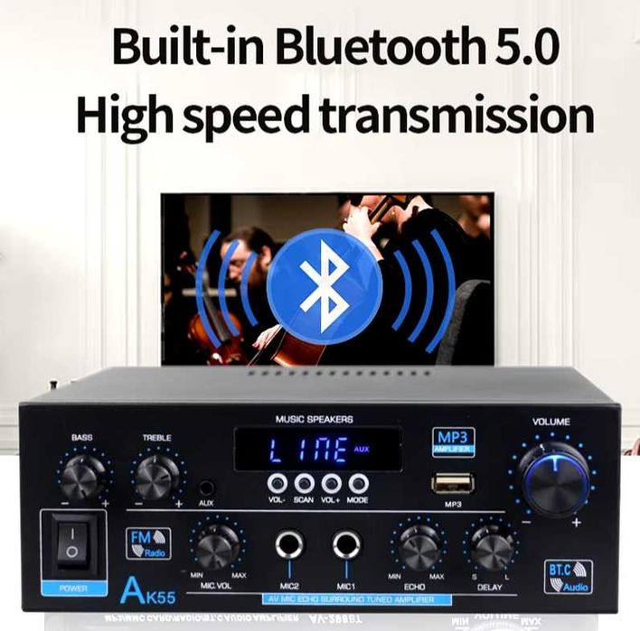 Усилитель звука AK55 HiFi Max, 900 Вт Хватит переплачивать за корпус