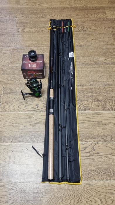 Lanseta Feeder FL FALCONS POWER 3.90 180g +  Mulineta FL SPARKLER 6000