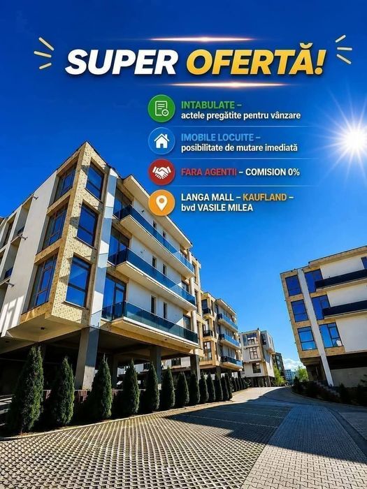 Apartament 2 Camere Super Ofertă-COMISION 0%- DIRECT PROPRIETAR -INTABULAT 80.000€