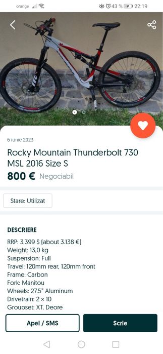 Bicicleta ful suspensie carbon