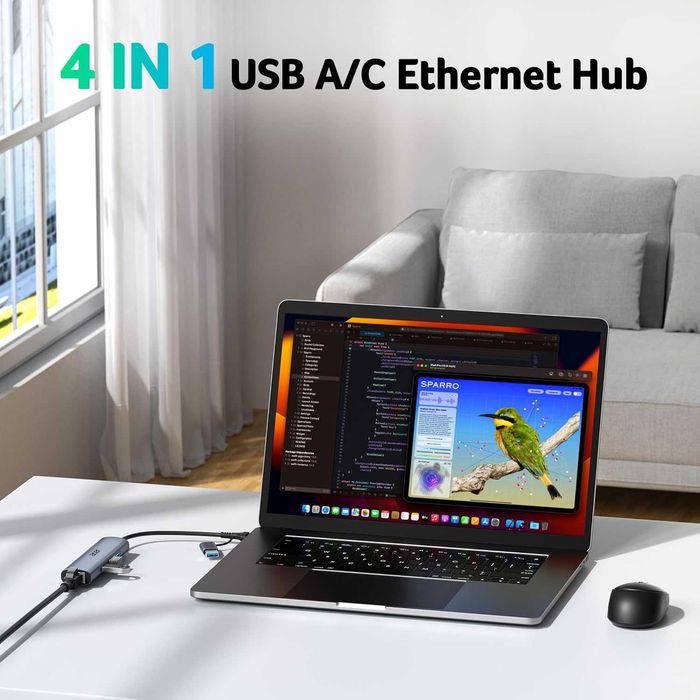 Acer USB-C/USB-A хъб с Gigabit Ethernet и 3 USB порта