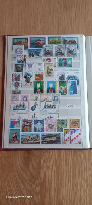 Colecție timbre Italia 1973–1991 – clasor complet – lot integral