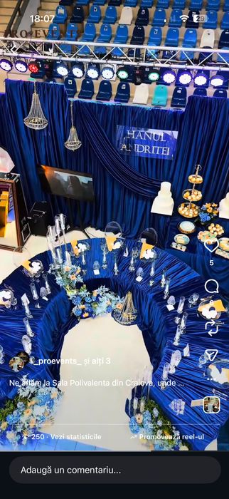 Cort nunta , evenimente, scaune,mese dreptunghiulare,serpuite,vesela