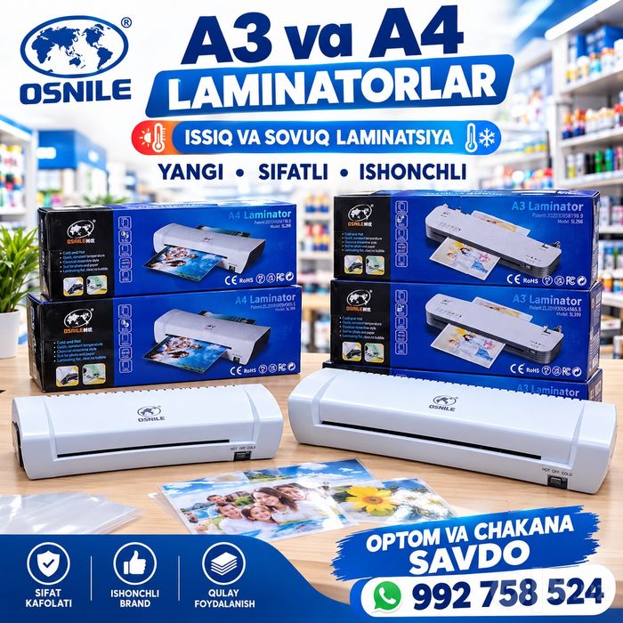 A3 va A4 Laminatorlar optom