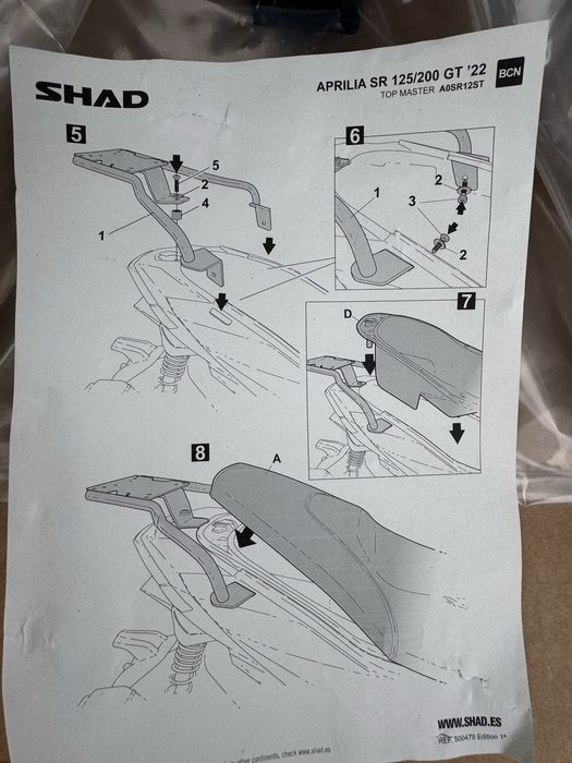 Shad portbagaj spate Aprilia SR GT 125/200