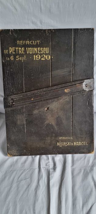 Icoana Veche Pictata pe Lemn si Rama Sculptata de Oglinda