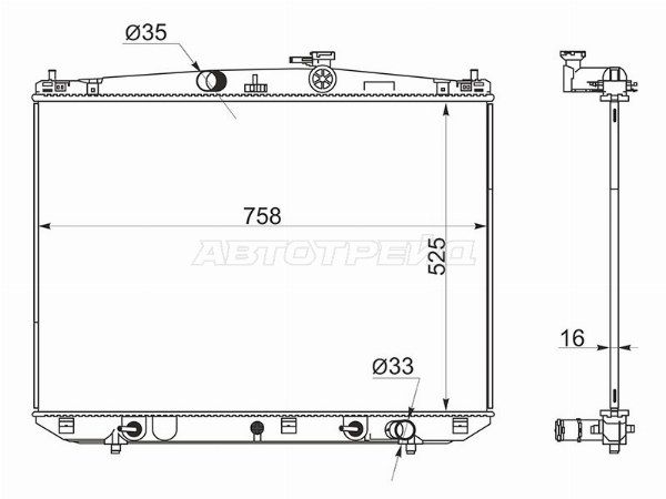 Радиатор охлаждения двигателя  Toyota Highlander