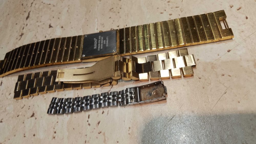 Ceas elvetian RADO DIASTAR + bratari ceas ROLEX - GOLD/SILVER PLATED