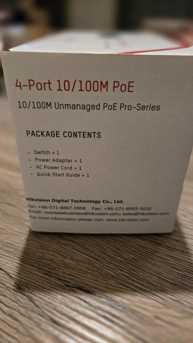 Ethernet Switch 4 порта hikvision