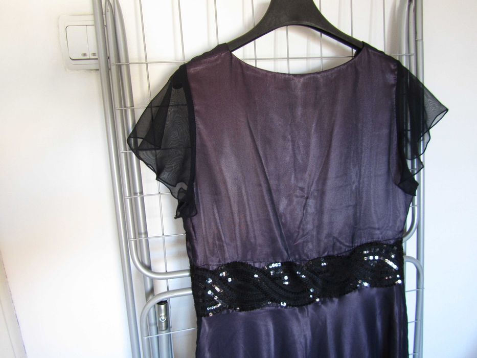 Rochie lunga eleganta negru/mov