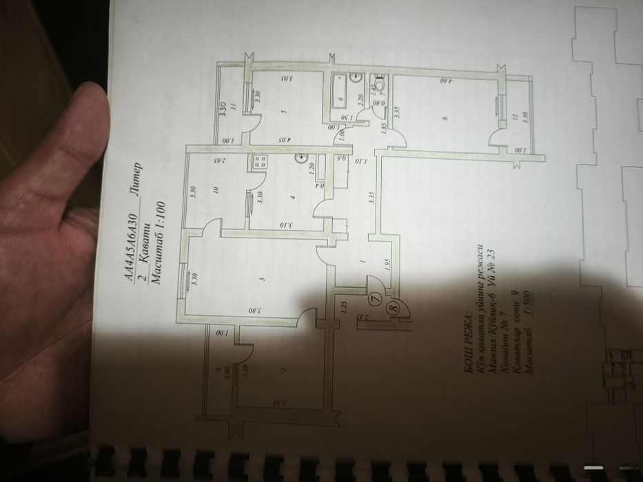 Куйлик 6 массив 4/4/9 Общая площадь 100м²