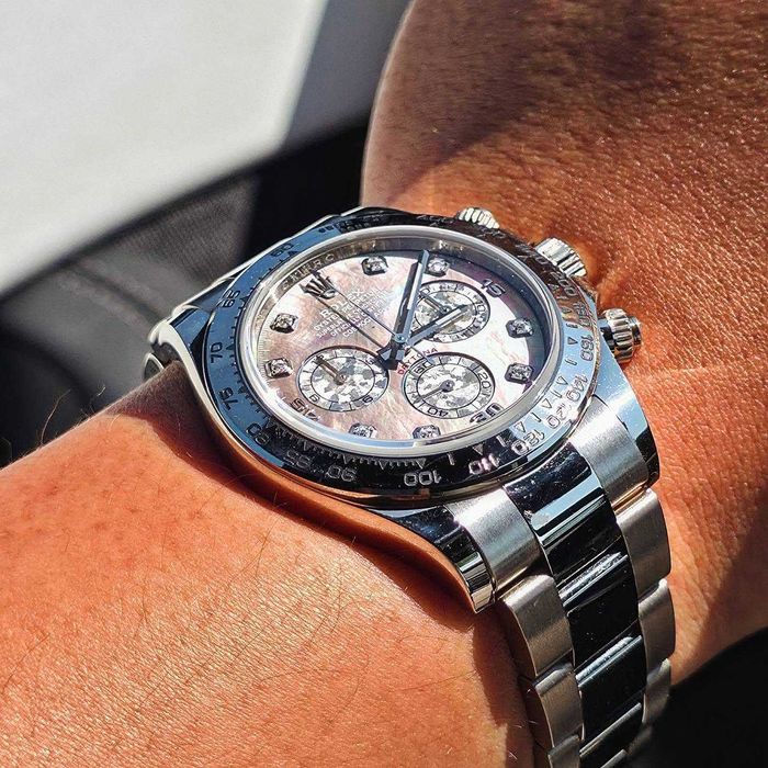rolex daytona сребристо/перла