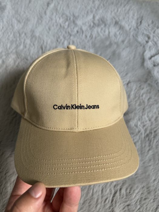 Calvin Klein Jeans Embr cap sapca unisex culoare bej cu logo inscriptionat marime Os noua originala