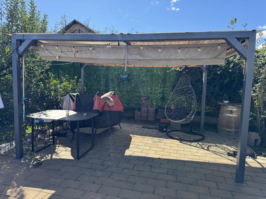 Vand pergola aluminiu, gri antracit