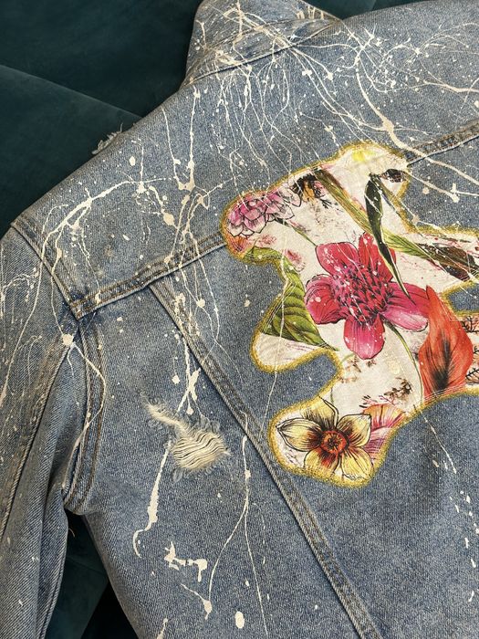 HANDMADE ново деним яке с апликации Zara