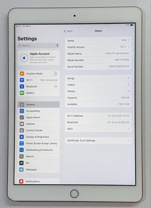 iPad 7th Gen Gold 128GB