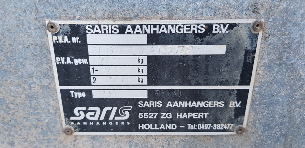 Remorca Saris 2.7 tone 5.1x1.85m