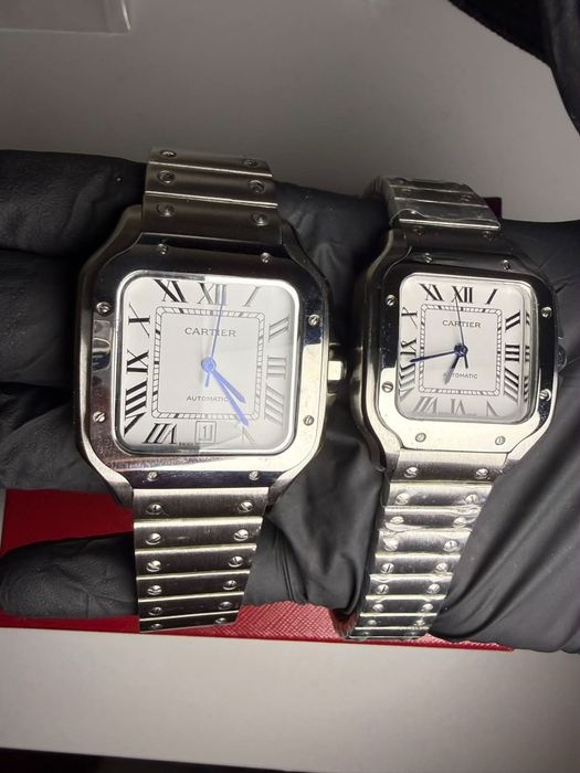 Луксозен сет за двойка Cartier Santos (Мъжки + Дамски)