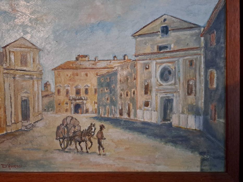 tablou pictura pe panza 43/33 cm semnat D'Ascenzi